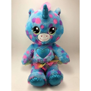 Build A Bear Heartables Unicorn Land Bubbles‎ W/ Rainbow Tutu & Sound 17" Plush